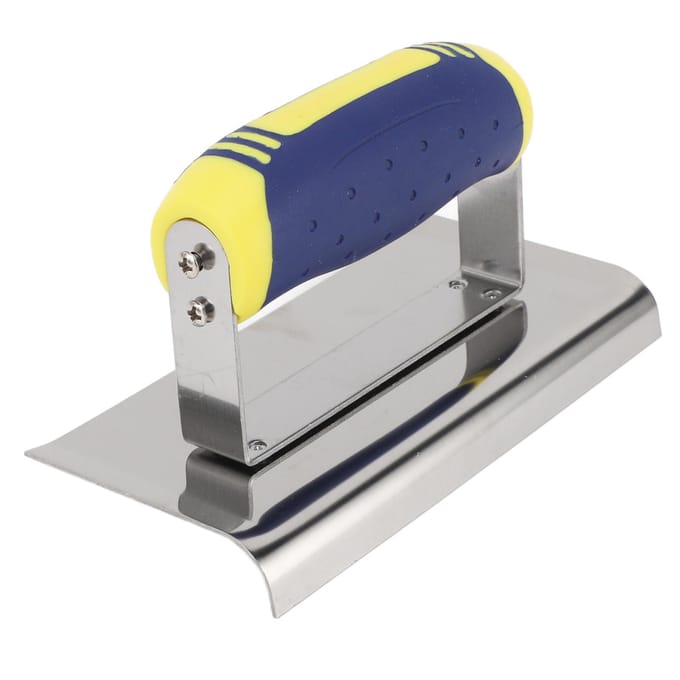 Truelle en Acier Inoxydable Portative Plate de Finition Spatule d'Angle de Mur avec Poignée Douce pour white