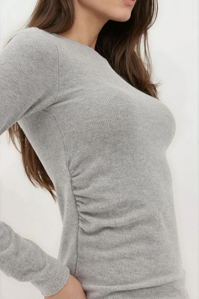 Zachte Textuur Lange Mouw Blouse