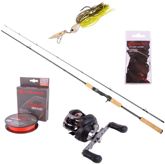 Ultimate Cast Special Cork Light Baitcaster Hengelset 2.00m (5-20g) - Roofvis Set