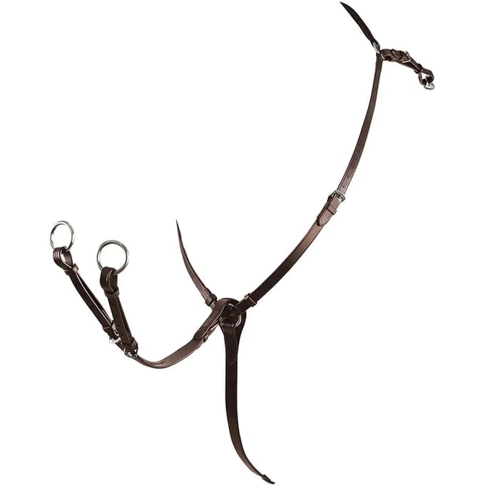 Leren jachthalsband met Y-vork Equestro Roxane