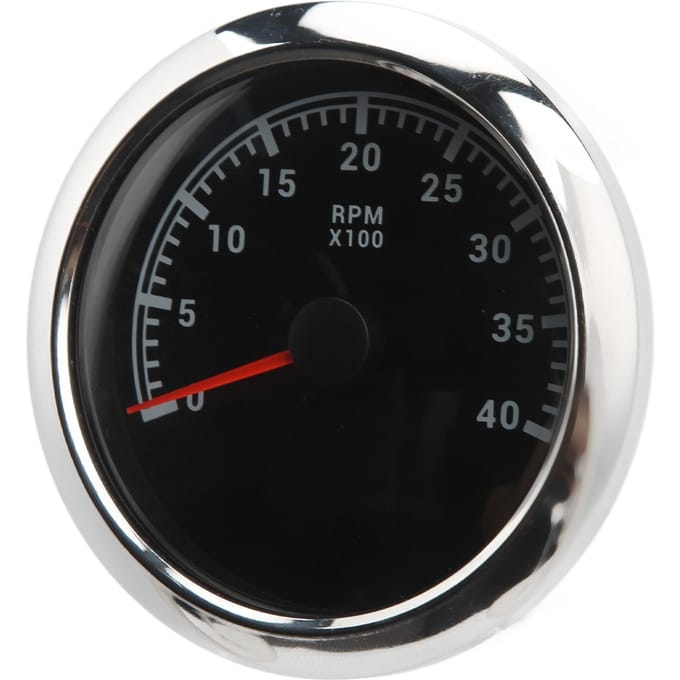 Compte-tours 85mm Jauge de Vitesse Étanche 4000 tr/min CC 9‑32V Compteur de Pression pour Voiture black