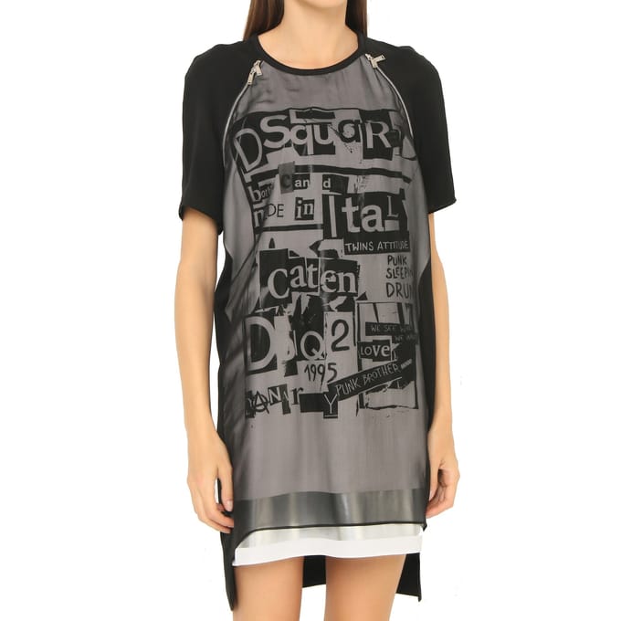 Dsquared2 zijden mini-jurk met print
