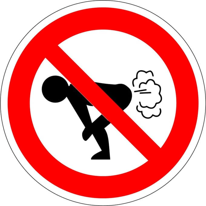 Verboden scheten te laten bord - kunststof 100 mm