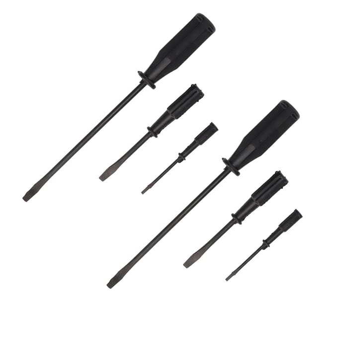2 Sets Schroevendraaierset Hoge Hardheid Ergonomische Lange Schroevendraaierset voor Naaimachine Computer gray