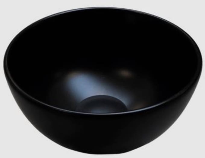 Saqu Leda ronde waskom compact Ø24x12cm keramiek mat zwart