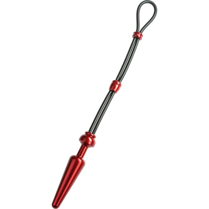 Cock-Grip Aluminium Medium Butt plug met cockring - Rood
