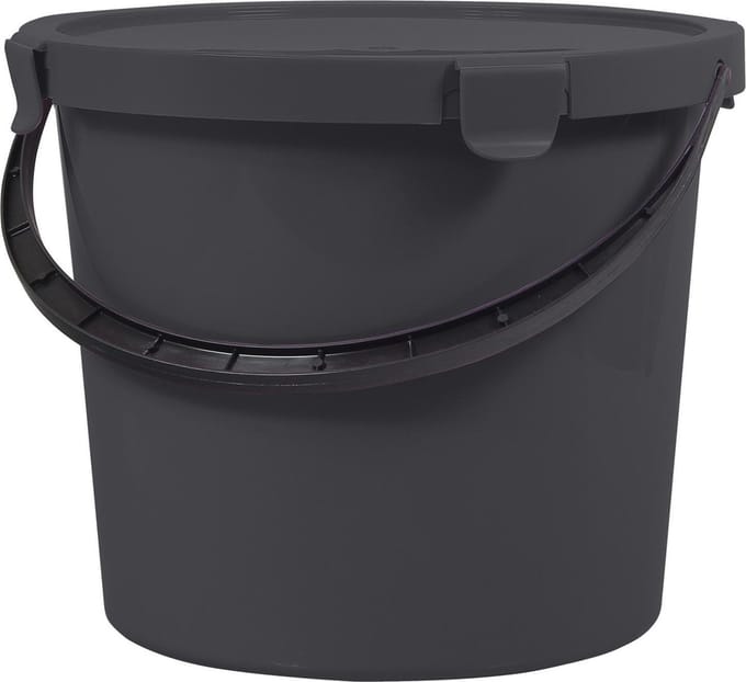 Plast Team Berry - Emmer met  deksel - Donkergrijs / 10L