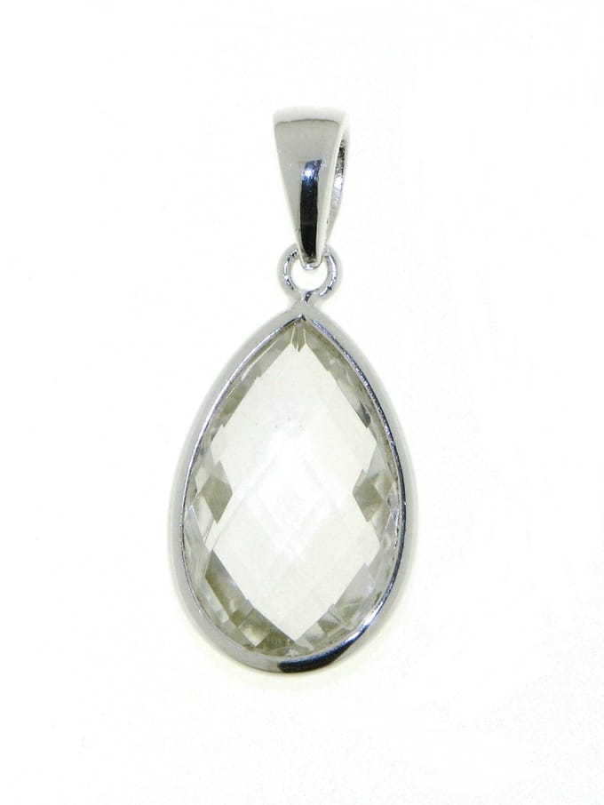 SilverGems Zilveren hanger met Bergkristal edelsteen