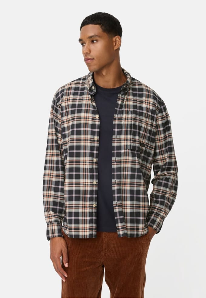 camel active Lichtgewicht geruit overhemd met sneldrogende functie - Maat menswear-M - Kaneel