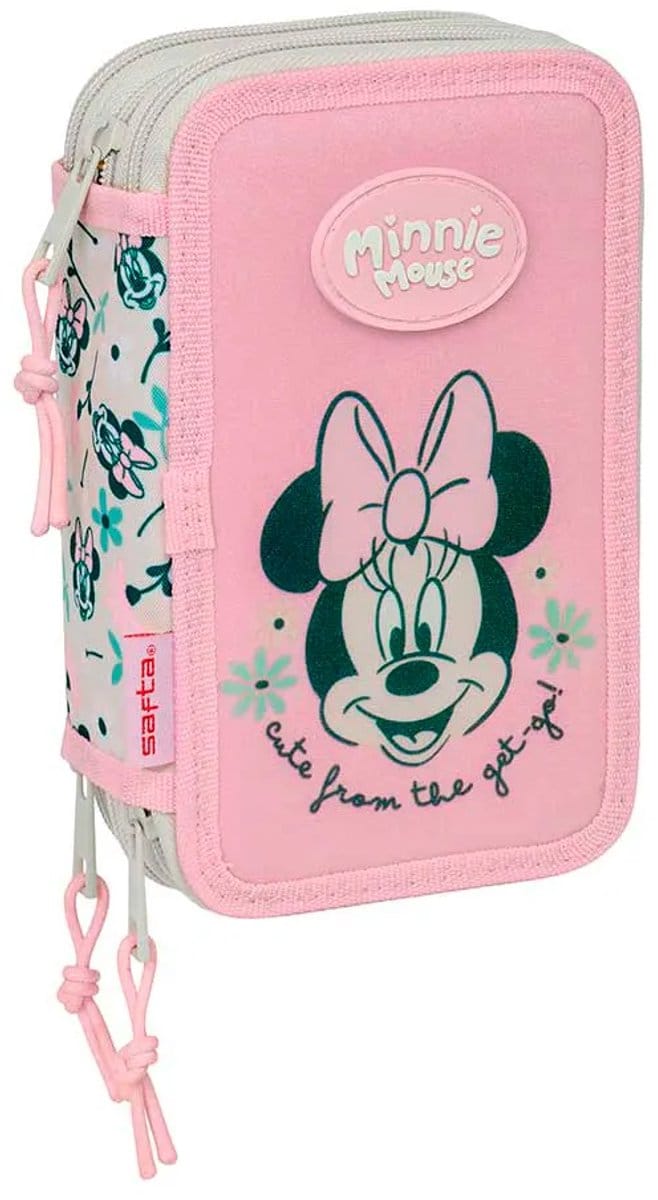 Safta Minnie Mouse Minty 12.5x19.5x5.5 Cm Triple Etui Roze Man