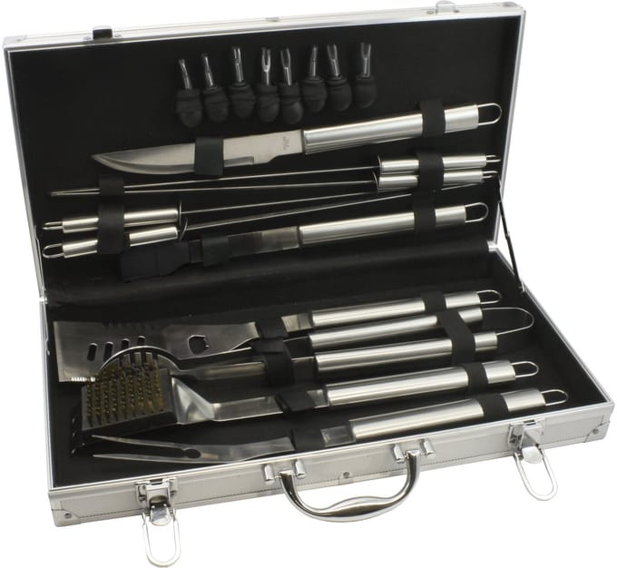 Leopold Vienna - BBQ gereedschap 18-delige set in grillkoffer - bbq accessoires
