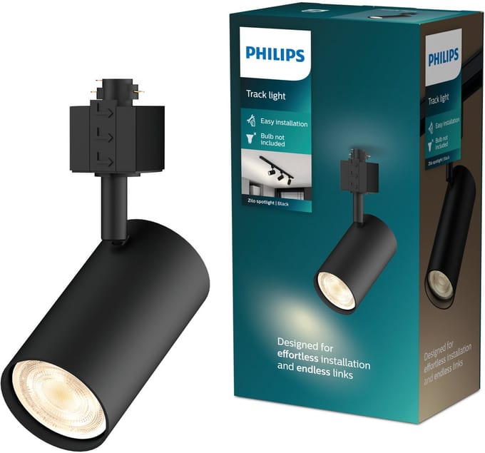 Philips EasyLink Zilo - Spot - GU10 fitting - Maximaal wattage: 7W - Zwart - Railverlichting