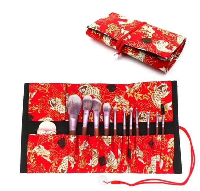 Frezarkowo - Make-up Kwastenetui - Rood - Roll-up - Karp Koi Motief