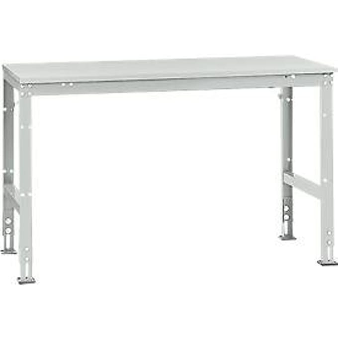 Manuflex basistafel UNIVERSAL Standaard, tafelblad melamine, 1500 x 800, lichtgrijs