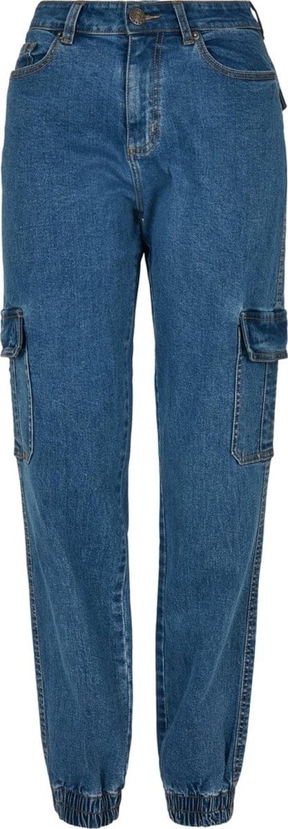 Urban Classics - Organic Stretch Denim Cargobroek - Taille, 33 inch - Blauw