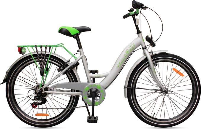 Kinderfiets Uniek 6S 24'' Grijs/Groen