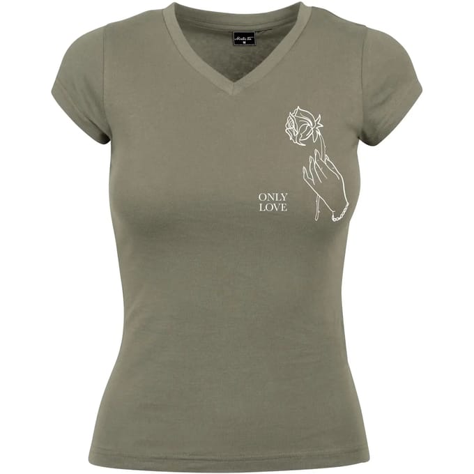 Mister Tee - Only Love Dames T-shirt - XL - Olijfgroen