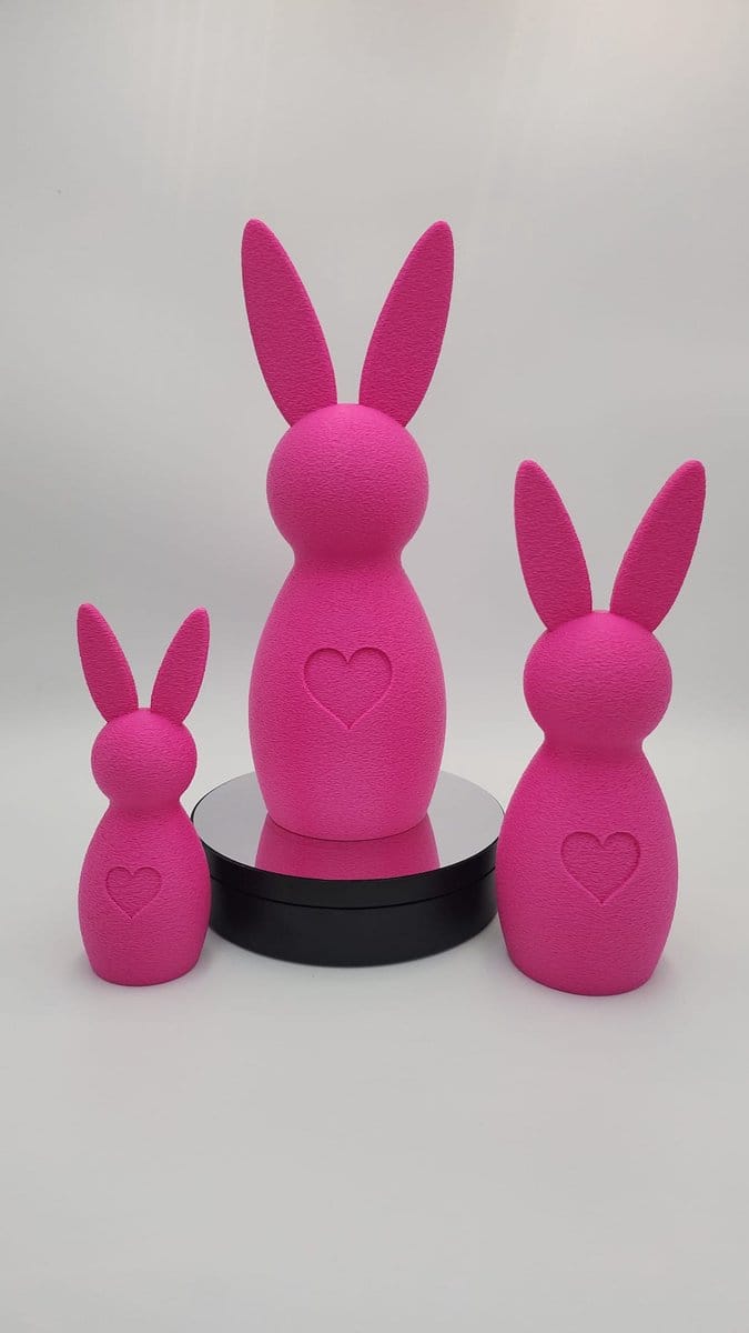 Paasdecoratie fuzzy haasjes - set van 3