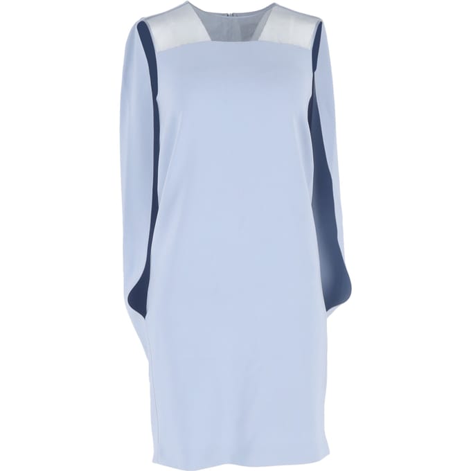 Max Mara Sospiro Cape mini-jurk in lichtblauw triacetaat