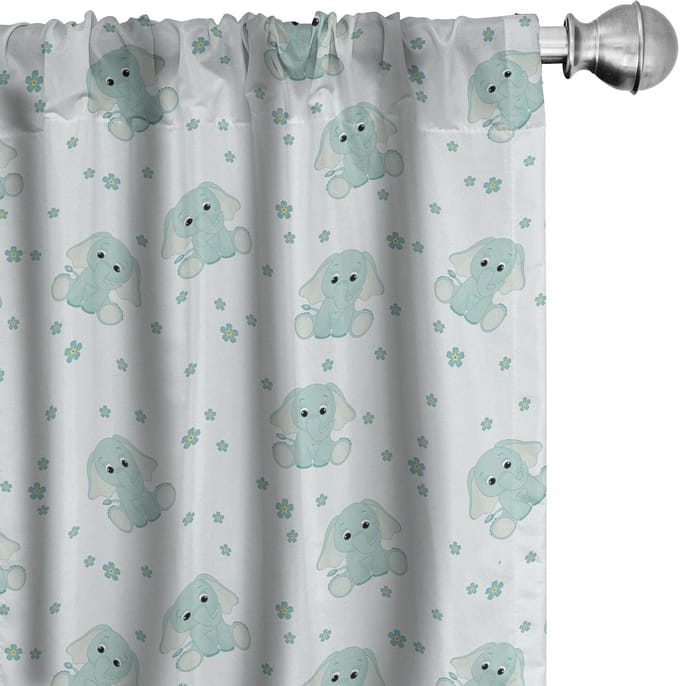 ABAKUHAUS Gordijnen – 2x75x245 cm – Microfiber – Mint Groen/Wit – Halfdonker