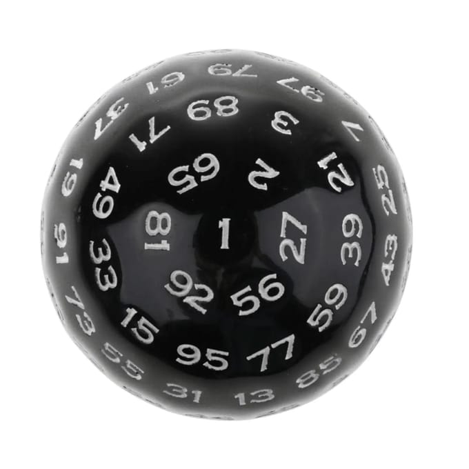 Dés en acrylique à 100 faces D100 pour jeu de rôle de table, jeu de bar, club, jeu de table, accessoires de jeu de société