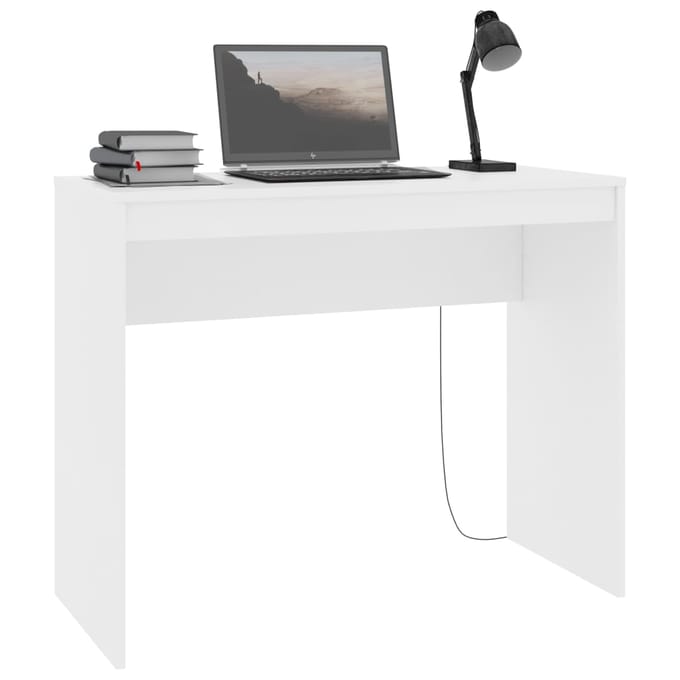 vidaXL - Bureau - 90x40x72 - cm - bewerkt - hout - wit