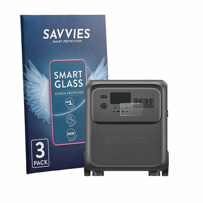 3 Stuks Savvies Screenprotector - geschikt voor Bluetti Elite 400 - beschermfolie glas transparant
