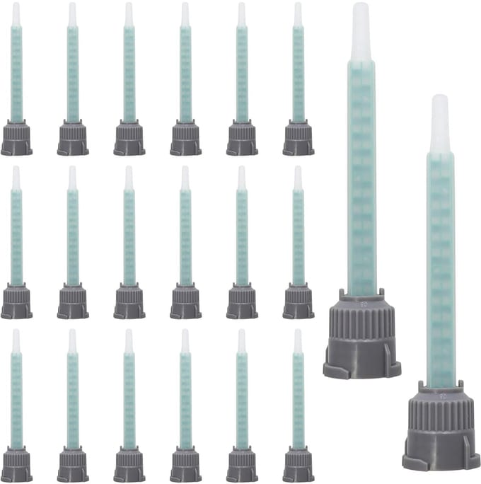 Mengmonden voor Lijm - Statische Mixers - Tweecomponenten Mengen - 16 Secties - 91 mm Lengte - Transparant Melkwit