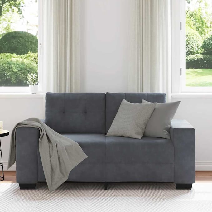 vidaXL - Loveseat - bank - 160x77x82 - cm - fluweel - donkergrijs