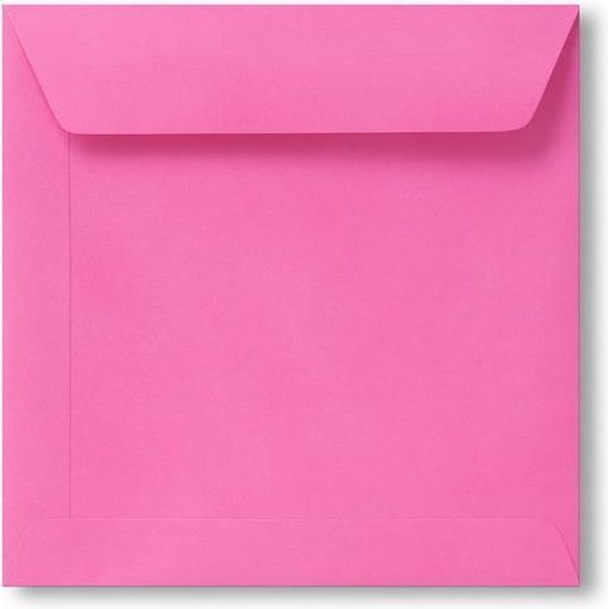 Envelop 17 x 17 Knalroze, 25 stuks