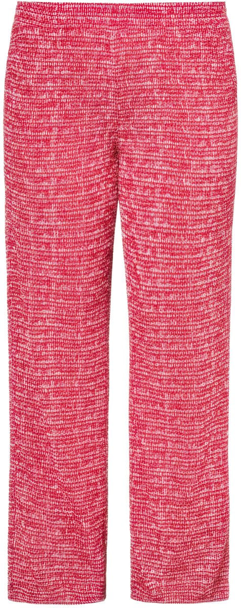Studio Untold - Dames - Broek wijde pijpen structuur elastische tailleband - Appelrood - Maat 44