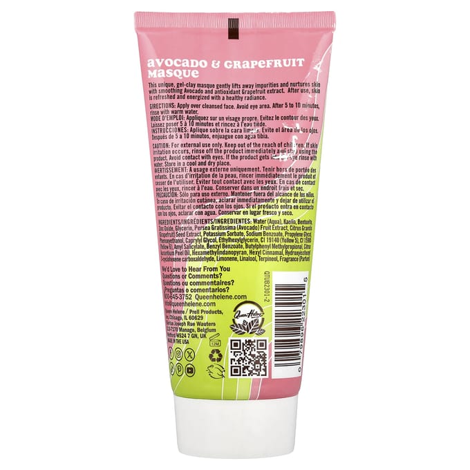 Queen Helene, Masque à l'Avocat et au Pamplemousse, Peaux Normales à Sèches, 170g (6 oz) pink