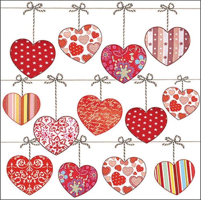 Ambiente - Servetten Hearts on Wire 33 x 33 cm