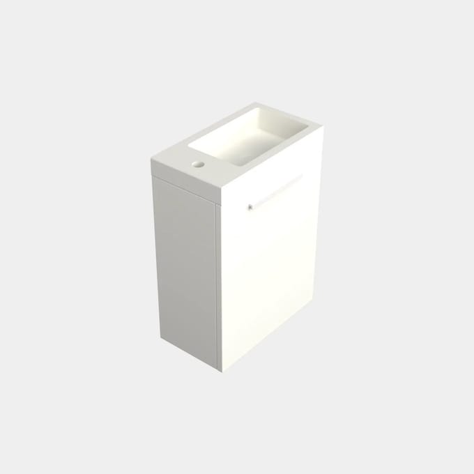 Dutchline Badmeubel Onderkast – Mat Wit – 36x18cm – 1 Deur (Links/Rechts)
