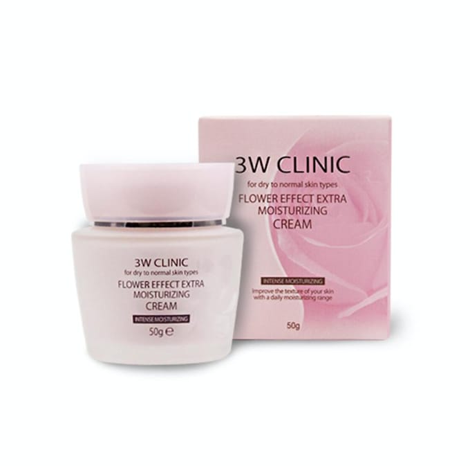 3W CLINIC Flower Effect Extra Hydraterende Crème 50g (3 Opties) #1pcs white