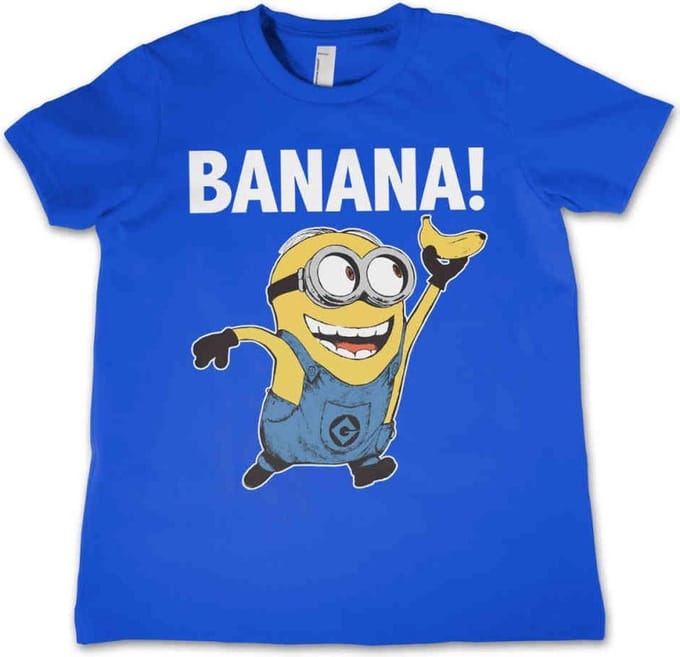 Minions Kinder Tshirt -Kids tm 6 jaar- Banana! Blauw