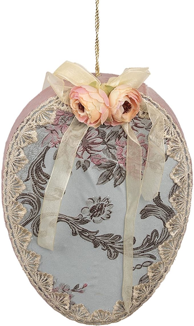 Clayre & Eef Paashanger Ei 21x4x30 cm Blauw Textiel