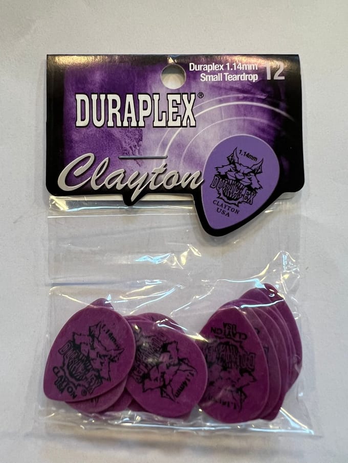 Clayton - Duraplex - small teardrop plectrum - 1.14 mm - 12-pack