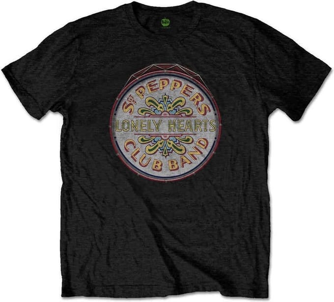 The Beatles Heren Tshirt -L- Original Pepper Drum Zwart
