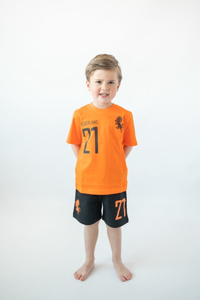 Fun2Wear - Shortama Elftal - Zwart - Maat 140 -