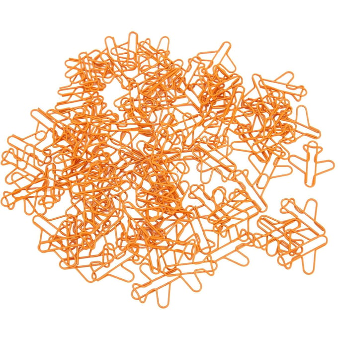 Trombones en forme d'avion Mignons petits trombones pour bureau école maison Organiseurs de bureau Orange orange
