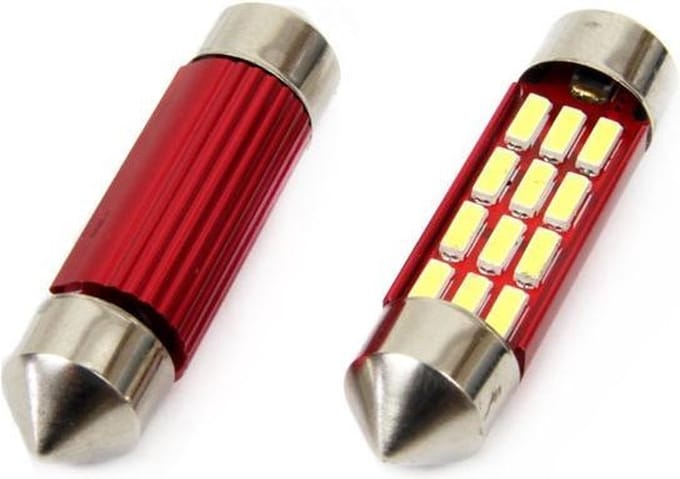 39MM LED - CANBUS - 16SMD - 4014 - 2 stuks - wit