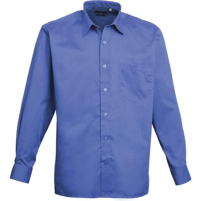 Premier Heren Premier Poplin Formeel Overhemd Met Lange Mouwen (Koninklijk)
