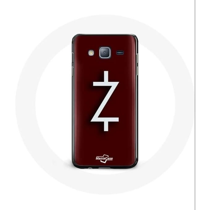 Case voor Samsung Galaxy j3 2016 Ozark Seizoen 4 Logo Z Wit Rode Achtergrond