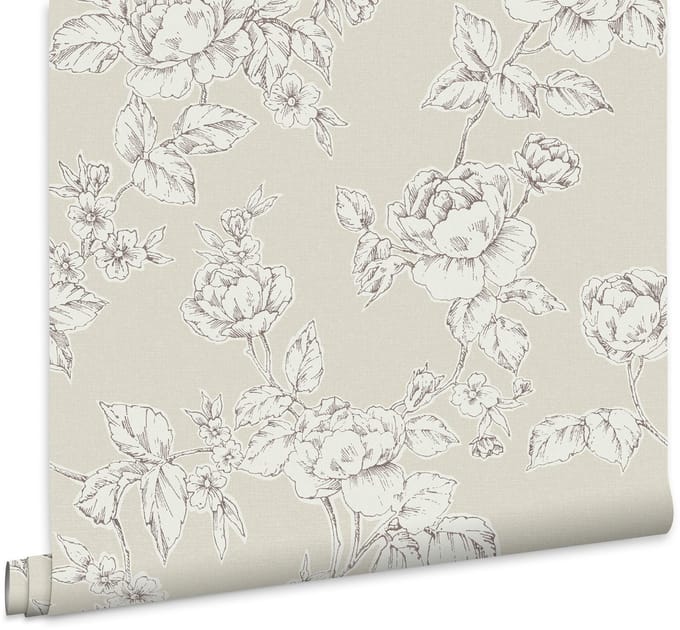 Laura Ashley Pollington Roses Behang - Bloemen - 10mx52cm - Beige