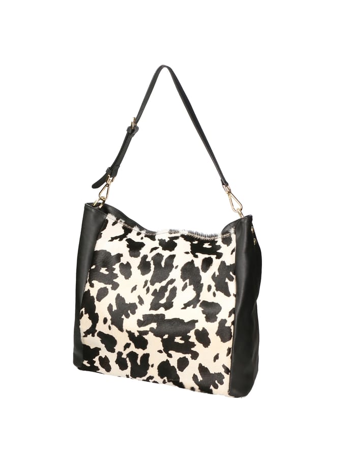 Faina Handtas Dames Mucca Wit Zwart