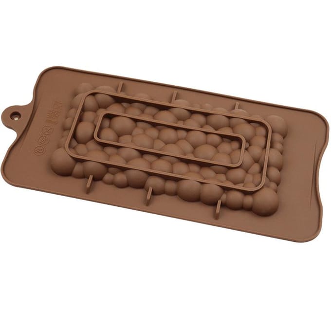 Bubbelvorm Chocoladevorm Siliconenvorm Siliconenvormen Antiaanbak Chocolade Snoepvorm Siliconen chocoladevorm bruin