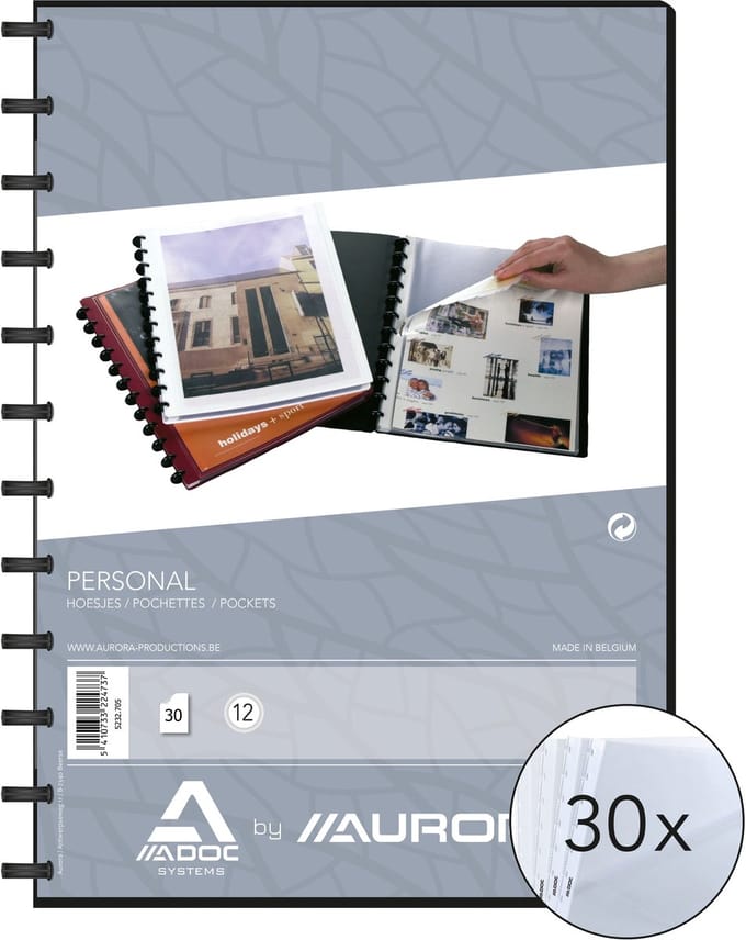 ADOC Personal-Ex Showmap A4 30 Hoesjes Personaliseerbare Kaft Zwart