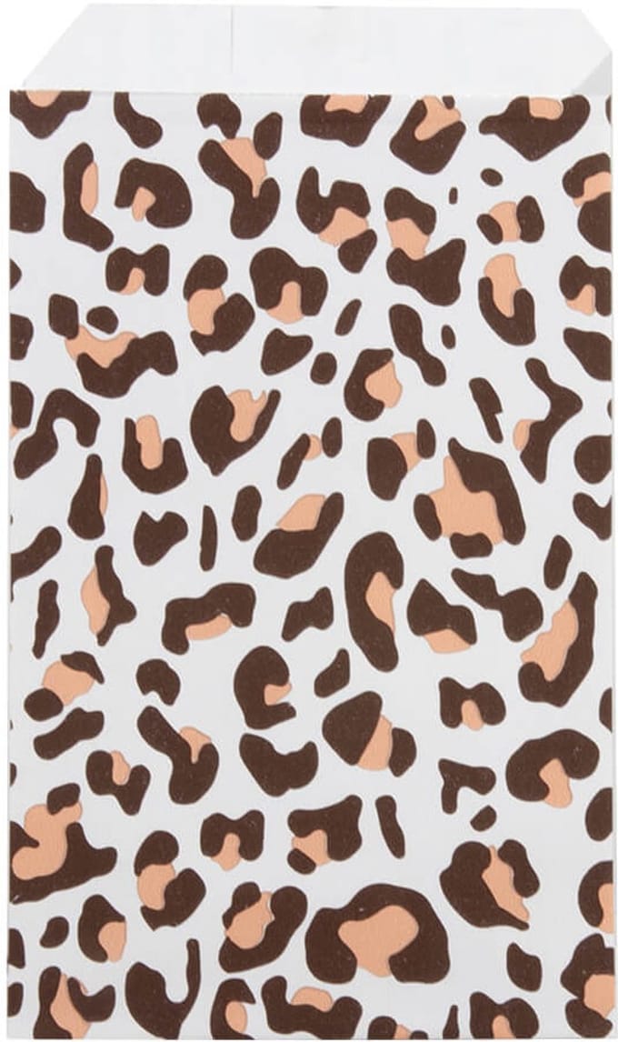 200x Papieren Zakjes Leopard 12x19cm