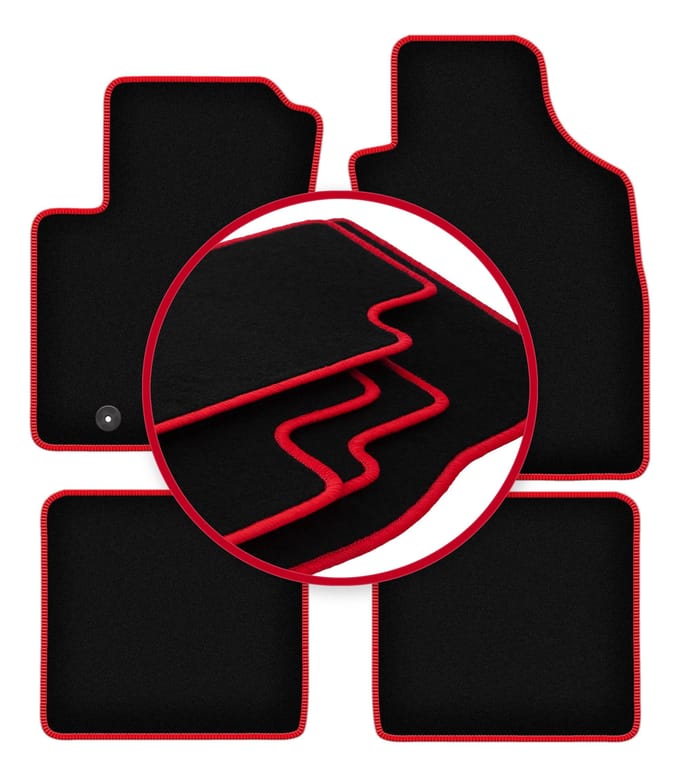 CARLUX-RED automatten voor: Fiat 500 cabrio, hatchback (2007-2013)